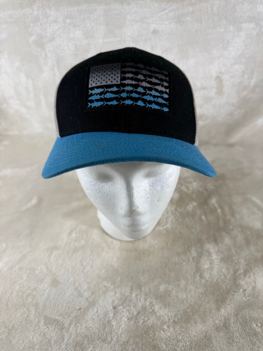 Columbia PFG Fish Flag Snapback Trucker Hat One Size Unisex Black / Blue